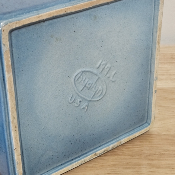 Vintage Blue Speckled Large Ceramic Kitchen Canister - Picture 4 of 13